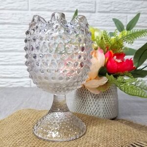 Vintage hobnail glass decor vase